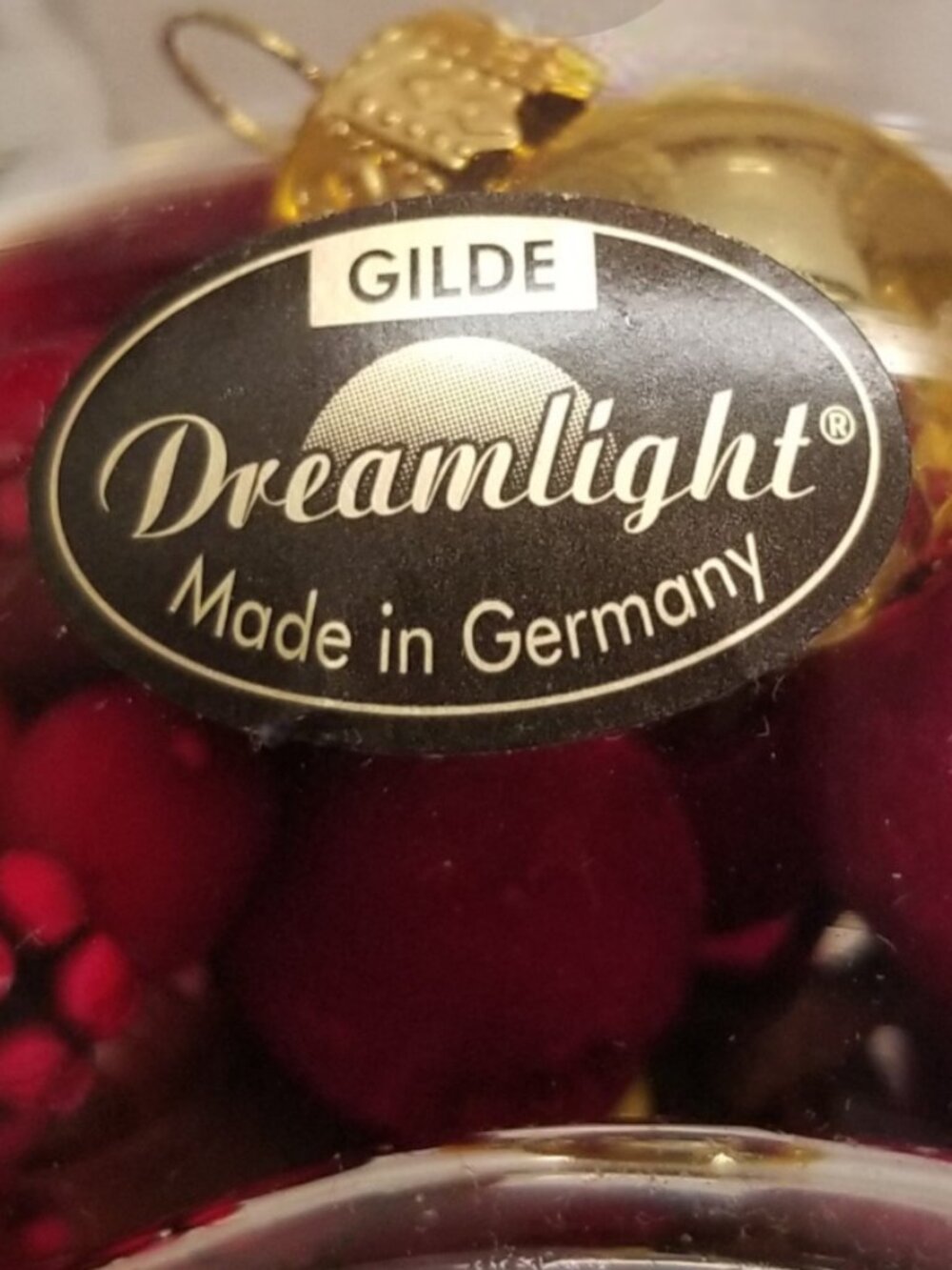 Holly Berry Glass Candle Holder Christmas Vintage GILDE Dreamlight German Decor - Picture 3 of 8